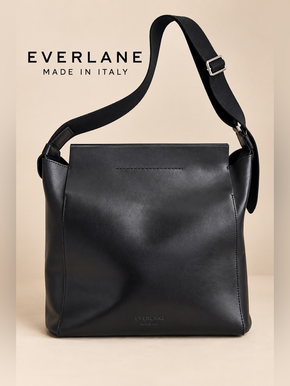 Everlane The Form Bag Black Leather Shoulder Bag Made in Italy
